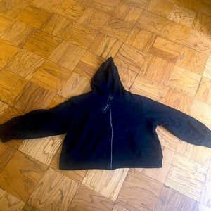 Ashley Stewart black hoodie with rhinestone zipper NEW WITH TAGS